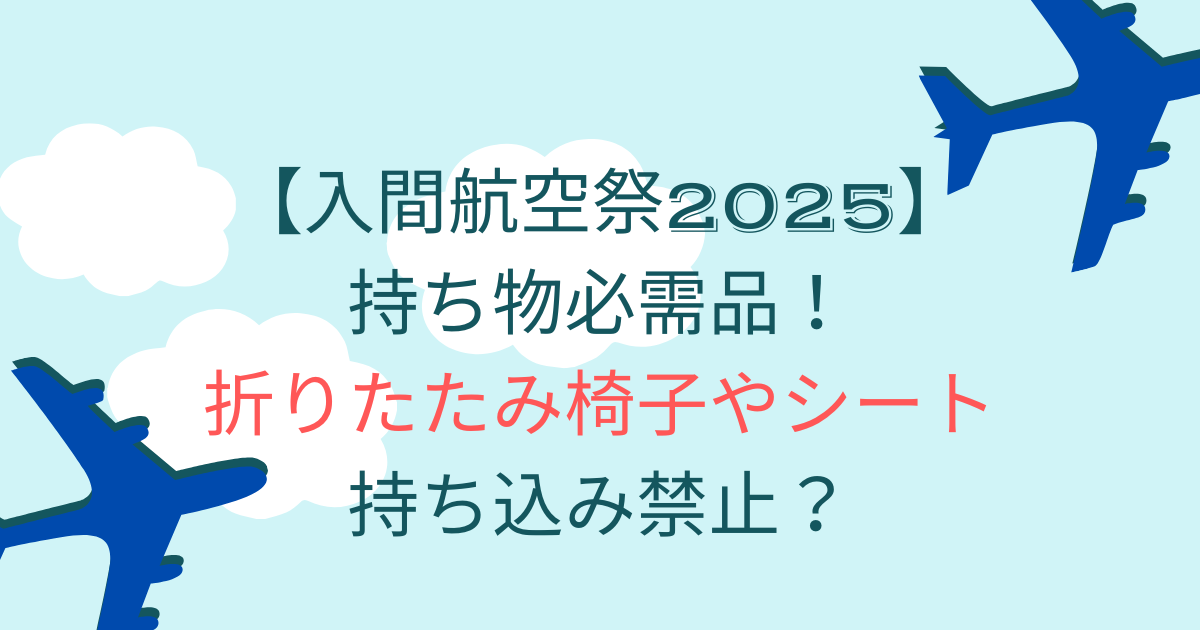 入間航空祭｜持ち物必需品！折りたたみ椅子やシート持ち込み禁止？
