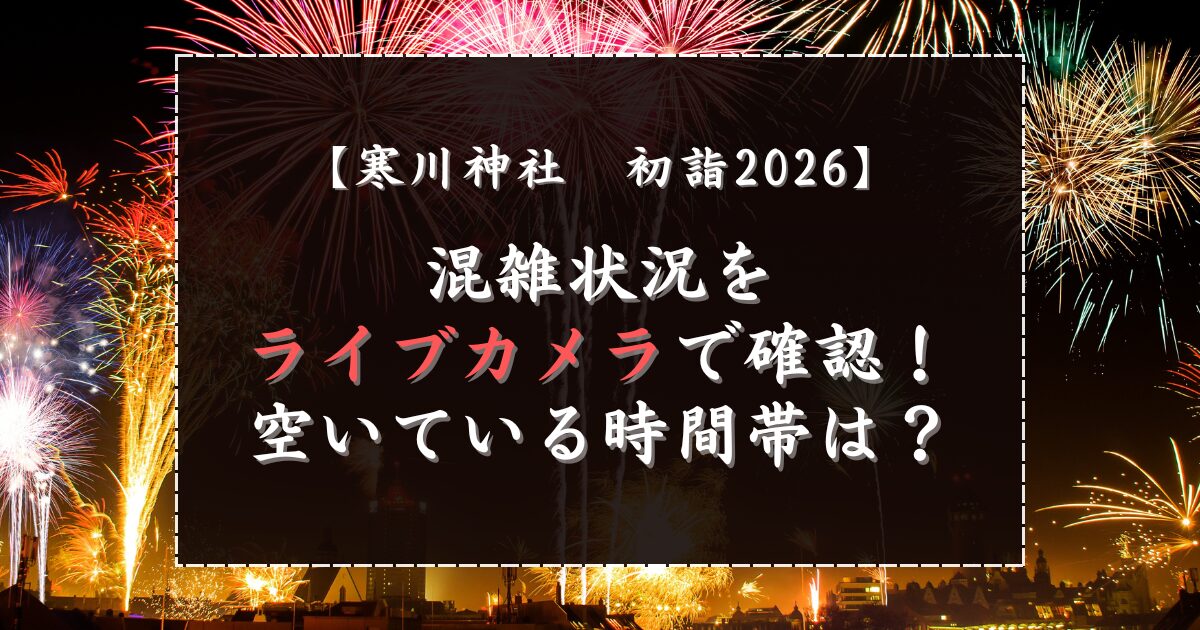 寒川神社初詣2026の混雑状況をライブカメラで確認！空いている時間帯は？